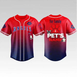 2026 LA Angels Fur Family Pet Game Night Jersey - Bigfirefashion