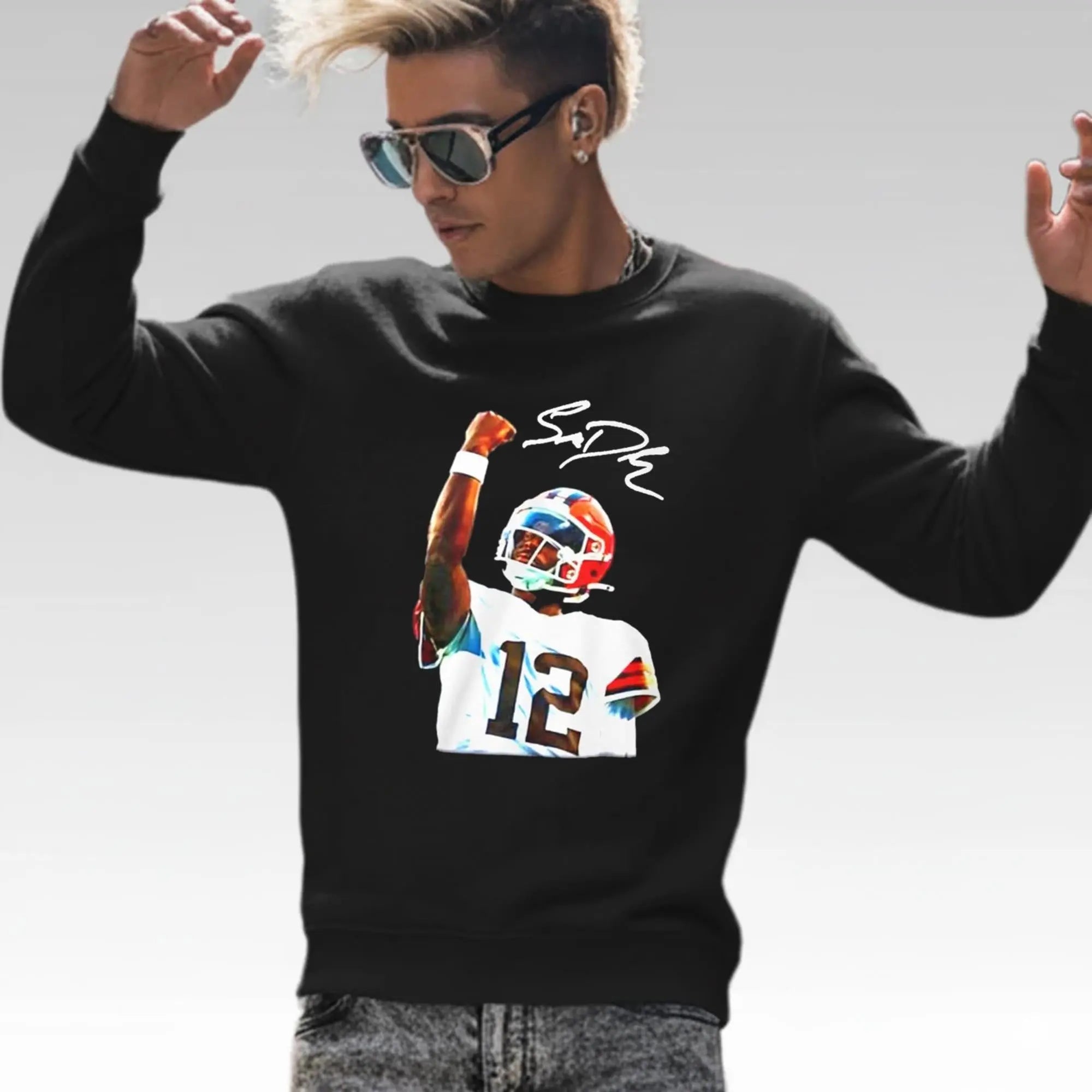 トップス 2025S/S YEAH RIGHT!! 2025 Shedeur Sanders Celly Browns Singature Shirt - Bigfirefashion