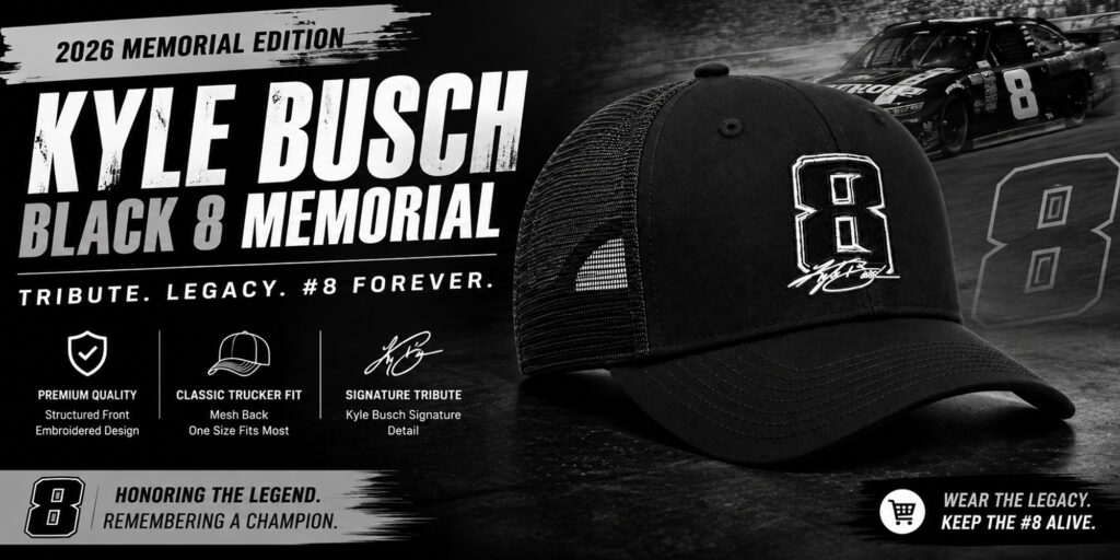2026 Kyle Busch Black 8 Memorial Hat Banner Blog