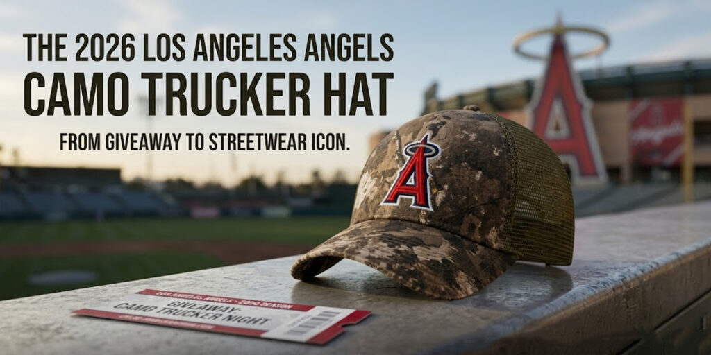 2026 Los Angeles Angels Camo Trucker Hat Giveaway Banner Blog