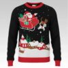2026 Kevin Jonas Meowy Christmas Sleigh Light Up Ugly Sweater Bigfirefashion