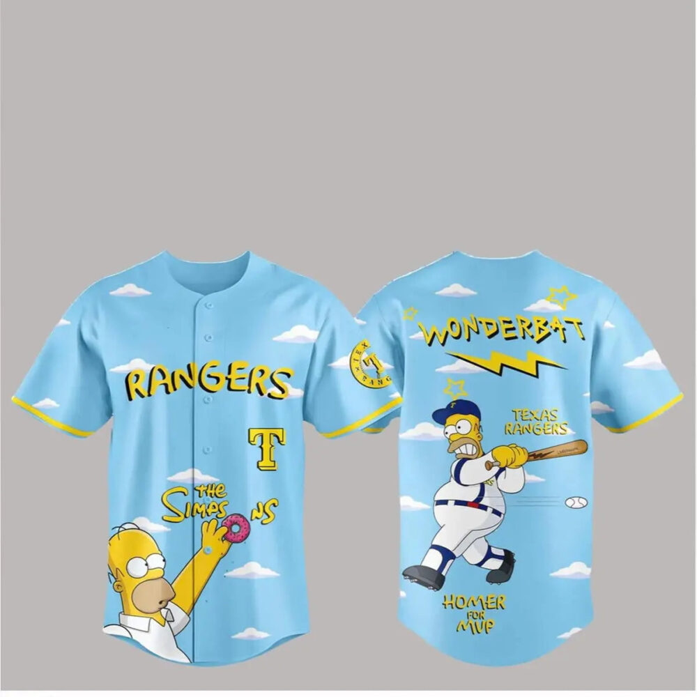 2026 Rangers The Simpsons Wonderbat Homer For MVP Clouds Jersey ...