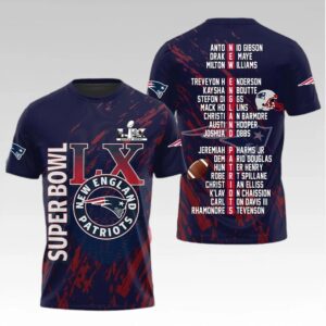 2025 NE Patriots AFC Champions Super Bowl LX Shirt - Bigfirefashion