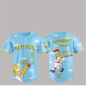 2026 Boston Red Sox The Simpsons Wonderbat Homer For MVP Clouds Jersey