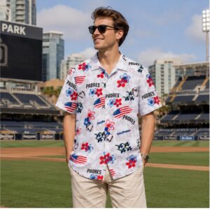 2026 San Diego Padres Patriotic Aloha Shirt Giveaway