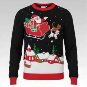 2026 Kevin Jonas Meowy Christmas Sleigh Light Up Ugly Sweater Bigfirefashion