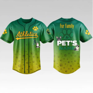 2026 Athletics Fur Family Pet Game Night Jersey - Bigfirefashion