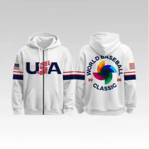 2026 USA Baseball World Baseball Zip Hoodie - Bigfirefashion