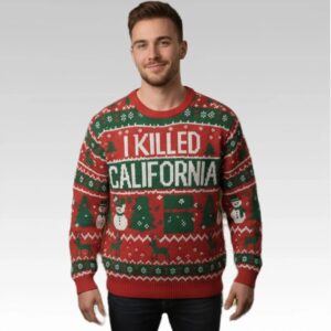 2026 Gavin Newsom I Killed California Christmas Ugly Sweater Bigfire Fashion