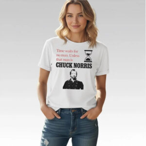 2026 Time Waits For No Man Unless That Man Is Chuck Norris Shirt - Bigfirefashion