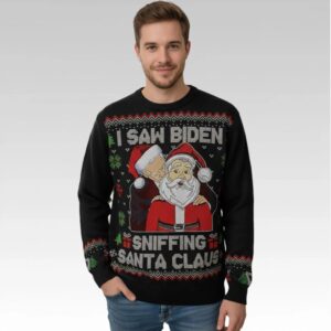 2026 I Saw Biden Sniffing Santa Claus Christmas Ugly Sweater Bigfire Fashion