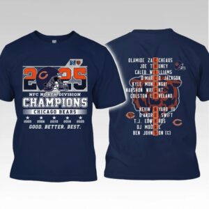 2025 Chicago Bears NFC North Division Champions Good Better Best Shirt Bigfire Fashion