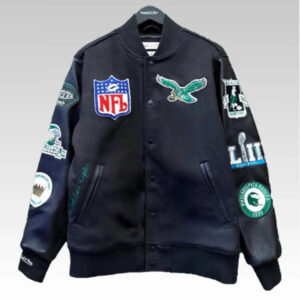 2025 Philadelphia Eagles Black Out Varsity Jacket - Bigfirefashion