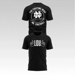 2026 Notre Dame Football Lou Holtz The Fighting Irish Mr Football Shirt - Bigfirefashion