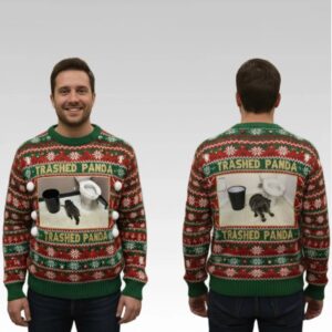 2026 Drunken Raccoon Trashed Panda Christmas Ugly Sweater Bigfire Fashion
