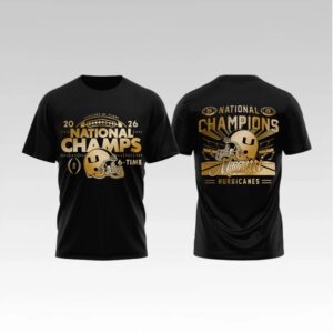 Miami Hurricanes CFP National Champions 6 Time Shirt Bigfirefashion