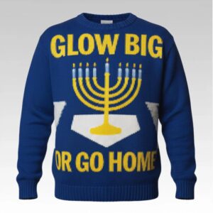 2026 Menorah Glow Big Or Go Home Ugly Sweater Bigfirefashion