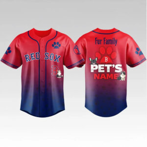 2026 Boston Red Sox Fur Family Pet Game Night Jersey - Bigfirefashion