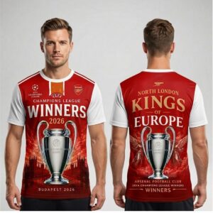 piwTezd9 2026 Arsenal Champions League North London Kings Of Europe Shirt 1 2 1