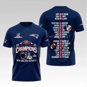 2025 NE Patriots AFC Champions Super Bowl Shirt - Bigfirefashion