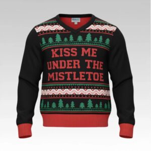 2026 Cam Newton Kiss Me Under The Mistletoe Christmas Ugly Sweater Bigfire Fashion