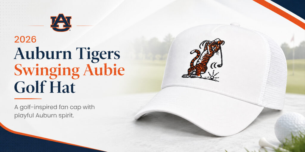 2026 Auburn Tigers Swinging Aubie Golf Hat Banner Blog