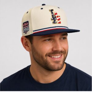 SqLvLdwB 2026 LA Dodgers 4th Of July USA 250 Cream Cap 1 2 1