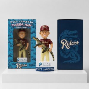 xbzKZUNb 2026 Frisco RoughRiders Wyatt Langford Florida Man Bobblehead Giveaway New folder 1