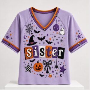 Witch Sister Halloween 2026 V Neck Shirt