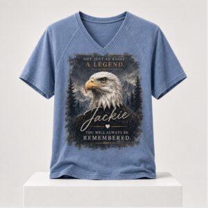 Not Just An Eagle A Legend Jackie You Will Always Be Remembered 2026 V Neck Shirt