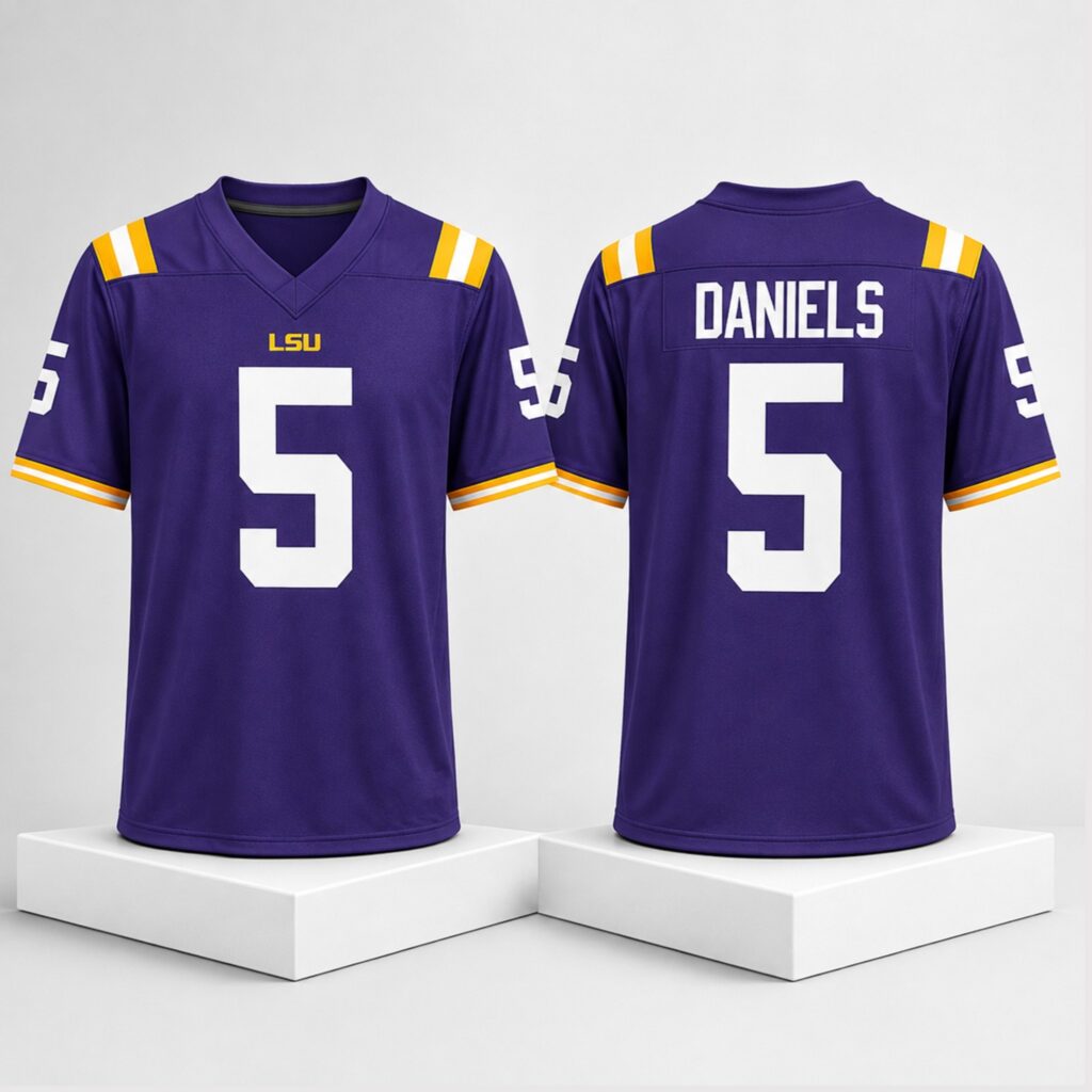2026 Jayden Daniels Purple LSU Tigers Jersey - Bigfirefashion