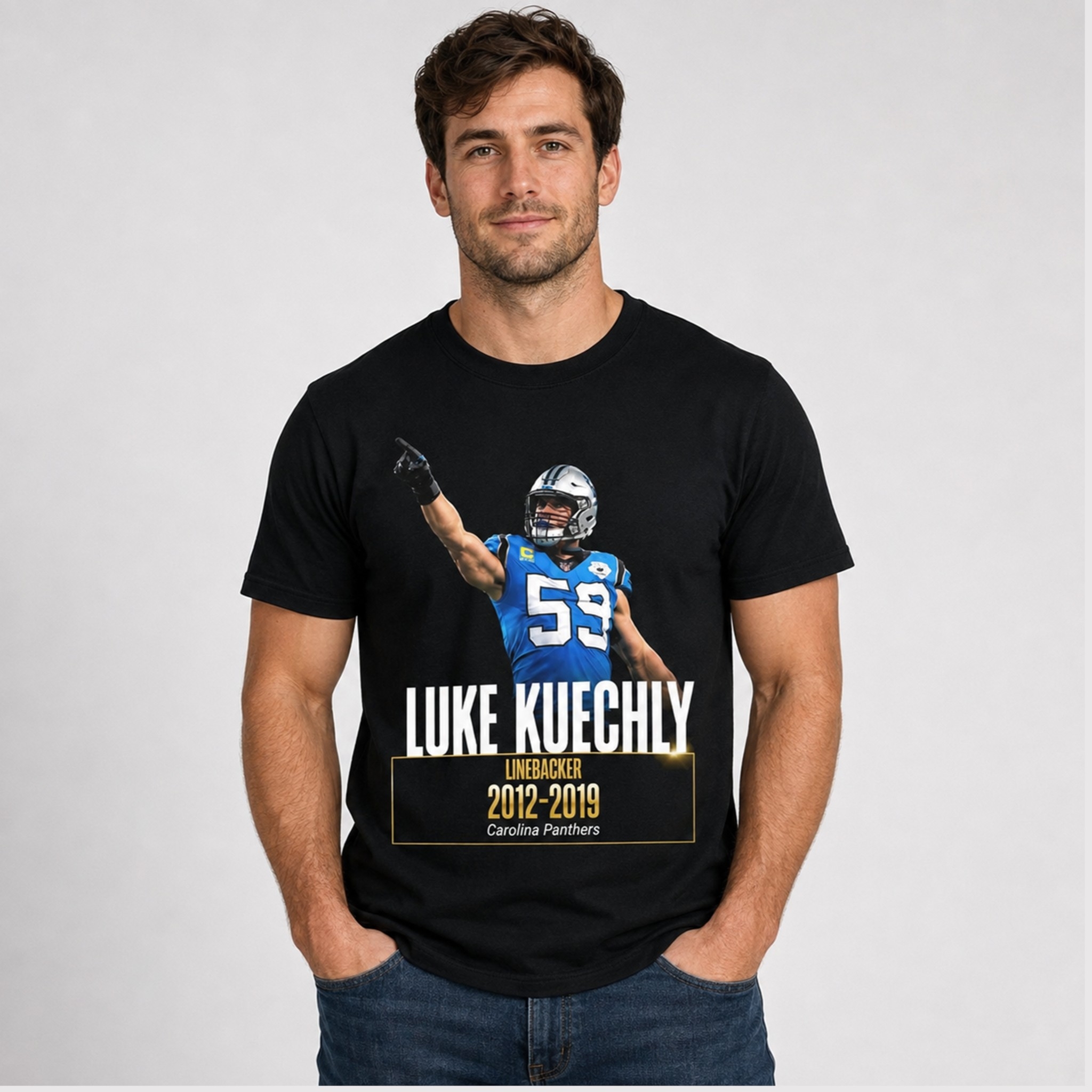 Luke Kuechly Linebacker 2012 2019 Carolina Panthers Shirt 4 Luke Kuechly Linebacker 2012 2019 Carolina Panthers Shirt 1 1 1