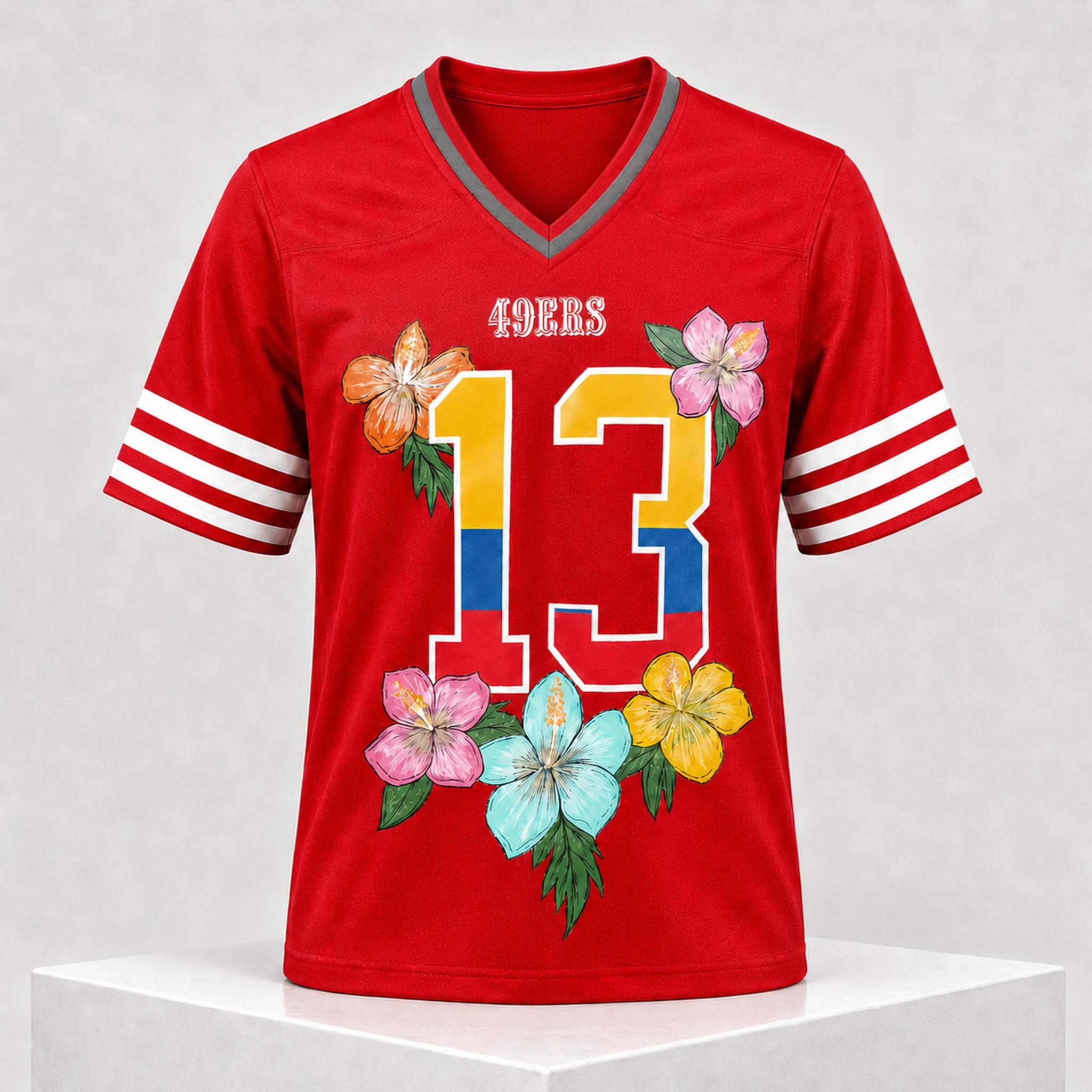 SF 49ers Karol G Viajando Por El Mundo 2026 Jersey 1 SF 49ers Karol G Viajando Por El Mundo 2026 Jersey 1 2 1