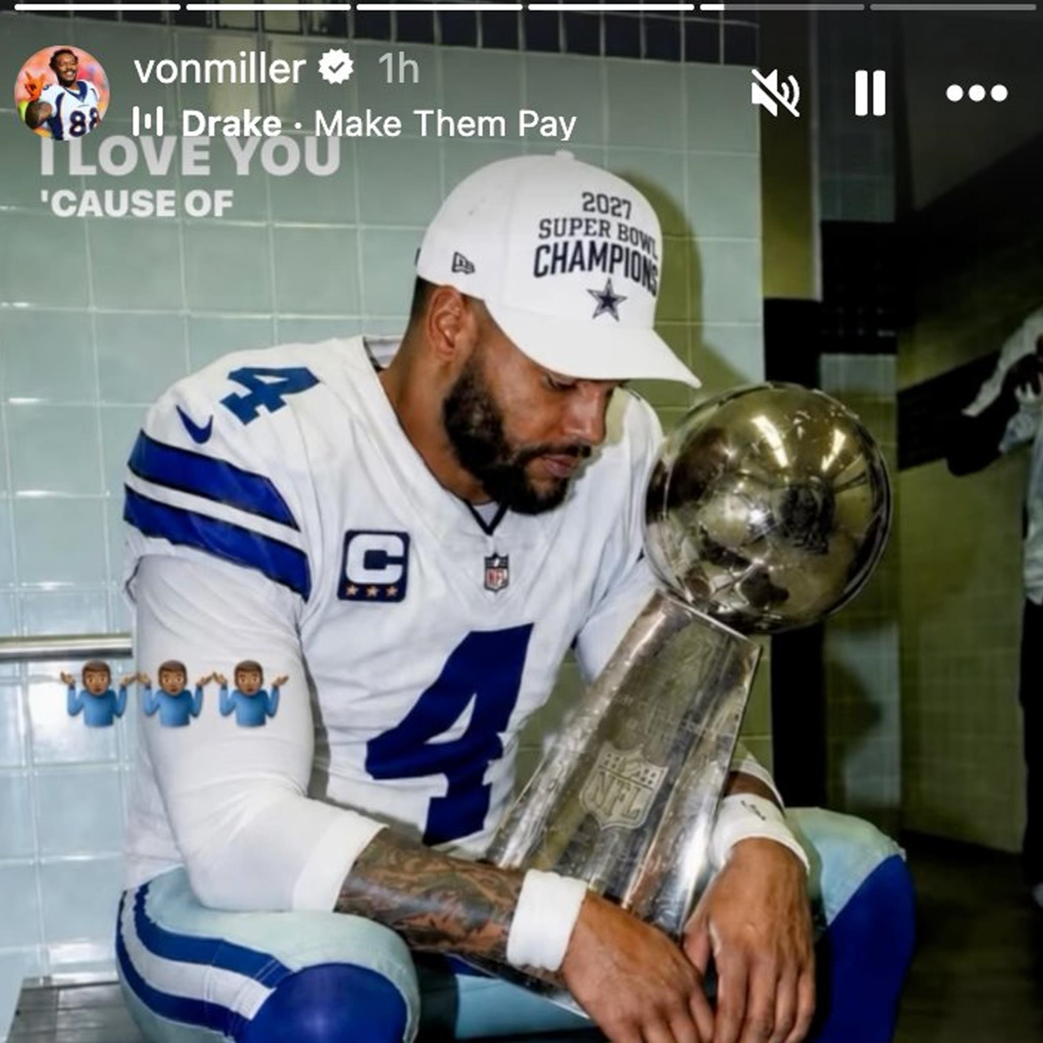 Von Miller 2027 SB Champions Cowboys Hat 6 Von Miller 2027 SB Champions Cowboys Hat 1 2 1