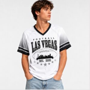 mi4xqV5z Raiders 2026 Football Las Vegas Est 1960 V Neck Shirt 3 1 1