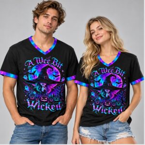 6GZ0gJbQ 2026 A Wee Bit Wicked Halloween V Neck Shirt 1 1
