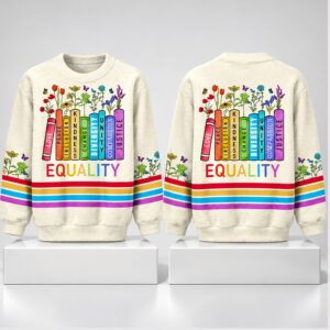 Book Flower Equality Christmas 2026 Ugly Sweater