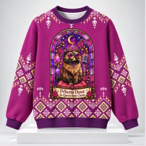 Princess Donut The Queen Anne Chonk Cat Christmas 2026 Ugly Sweater