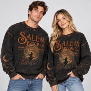 CrioHPeN Salem Broom Co Quality Handcrafted Enchanted EST 1692 Halloween 2026 Sweater 2 1