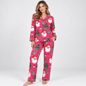 DqBKU6M2 Christmas Holiday Silky Satin 2026 Pajamas Set 1 2 1