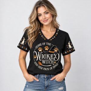 FbLqpkBM Halloween Home Of The Wicked Witch And Her Pack Of Dogs 2026 V Neck Shirt 1 2 1