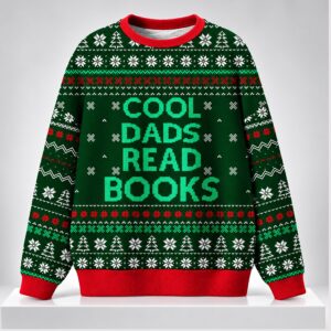 Cool Dads Read Books Christmas 2026 Ugly Sweater