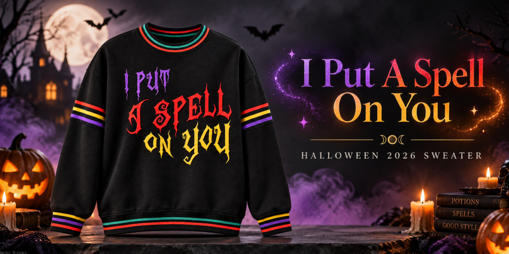 I Put A Spell On You Halloween 2026 Sweater Banner
