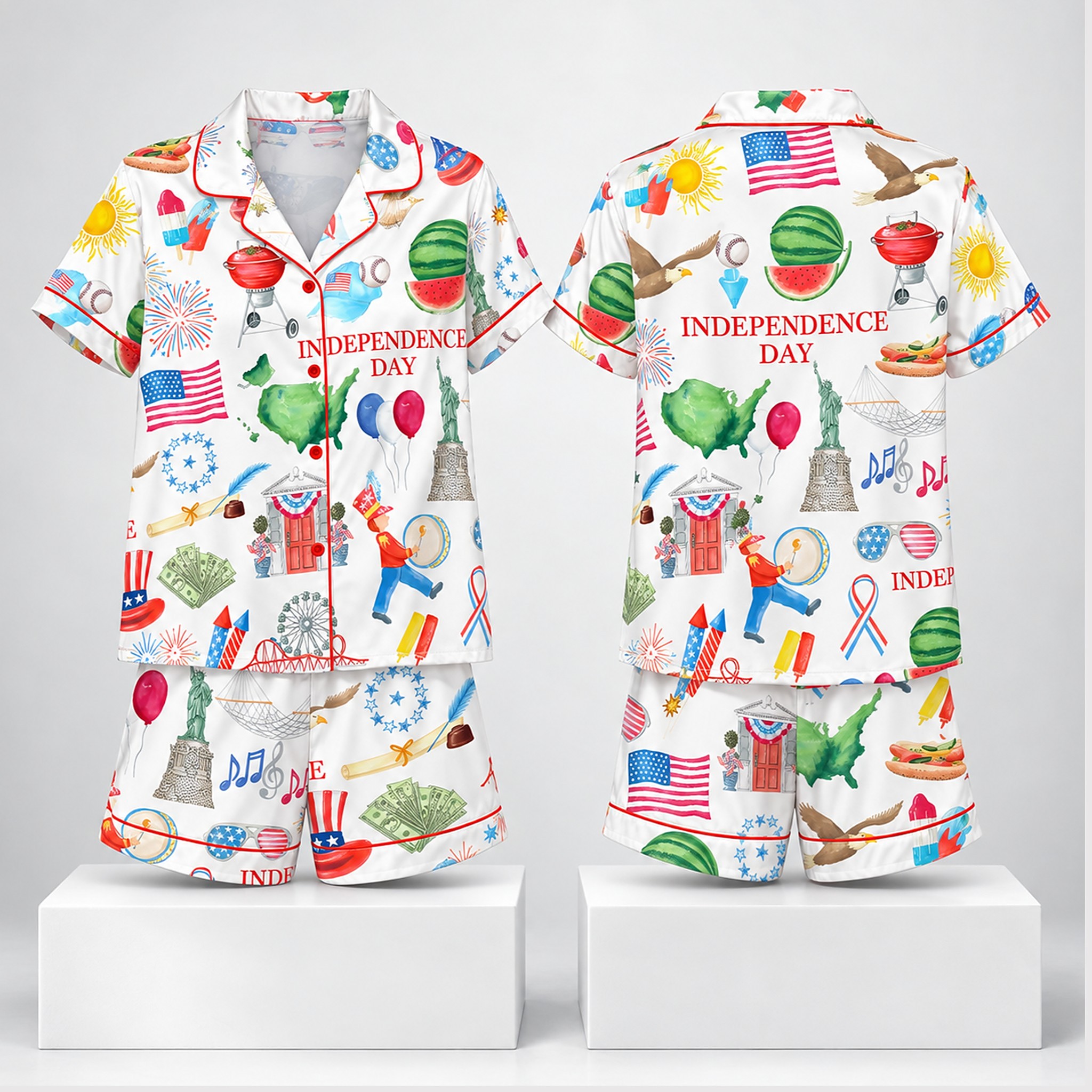 Independence Day Celebration Watercolor 2026 Pajamas Set 1 Independence Day Celebration Watercolor 2026 Pajamas Set 1 1
