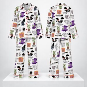 Practical Magic Witches Silky Cat Halloween 2026 Pajamas Set