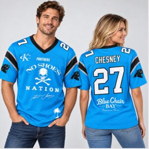 KTAmawdT Panthers Kenny Chesney No Shoes Nation Blue Chair Bay 2027 Jersey 1 1 1