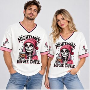 Ma332JVk Nightmare Before Coffee Halloween 2026 V Neck Shirt 1 1 1