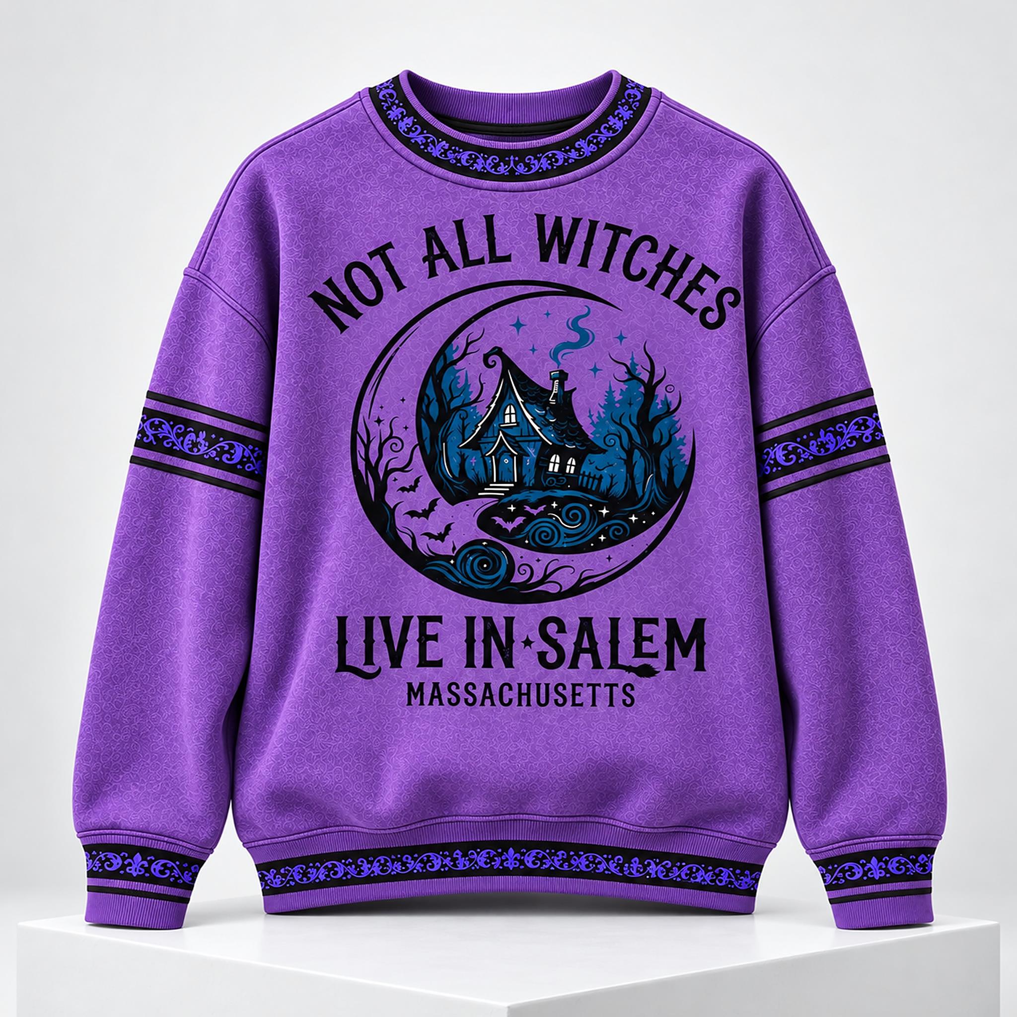 Not All Witches Live In Salem Massachusetts Halloween 2026 Sweater 1 Not All Witches Live In Salem Massachusetts Halloween 2026 Sweater 2 1