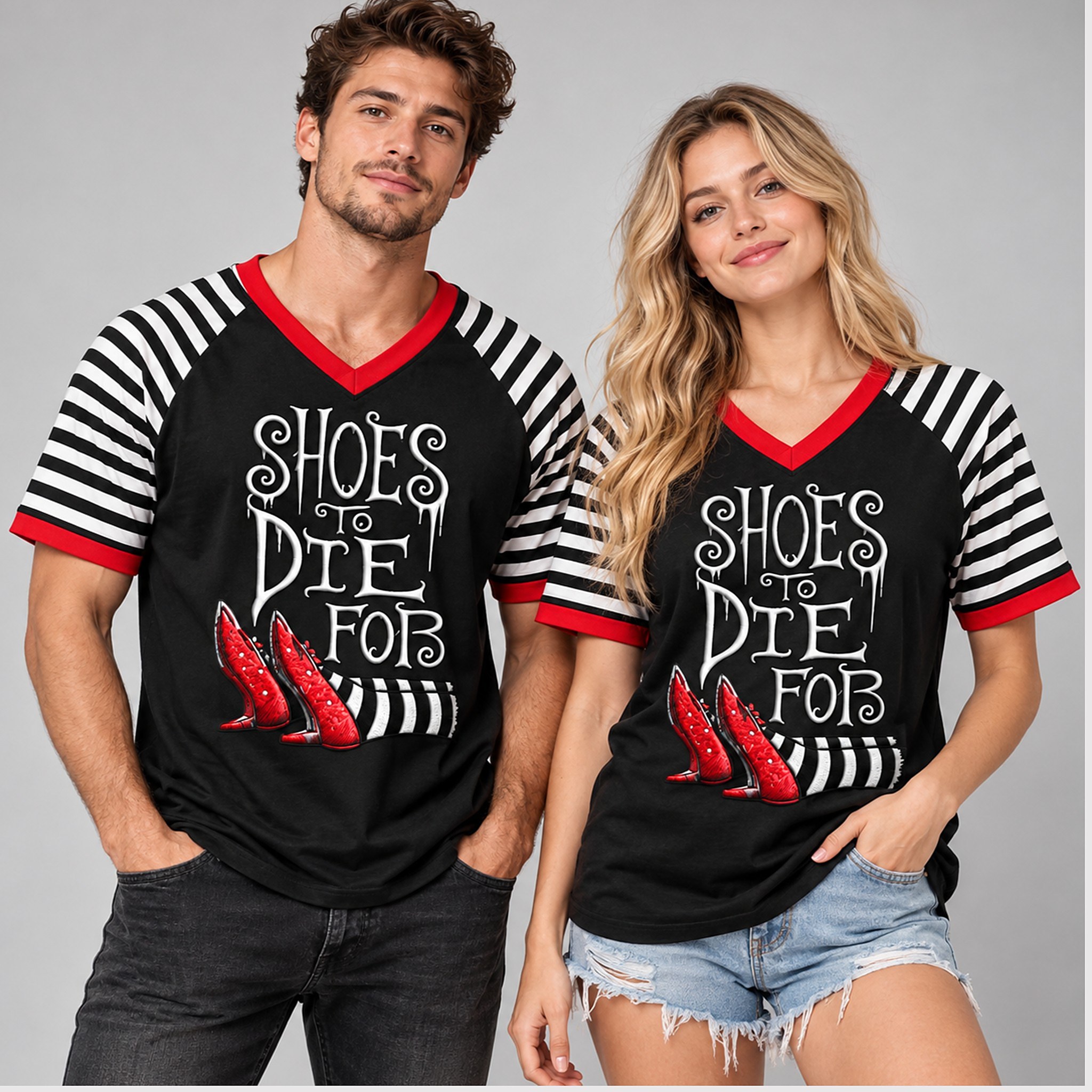Shoes To Die Fob Halloween 2026 V Neck Shirt 4 Shoes To Die Fob Halloween 2026 V Neck Shirt 1 1 1