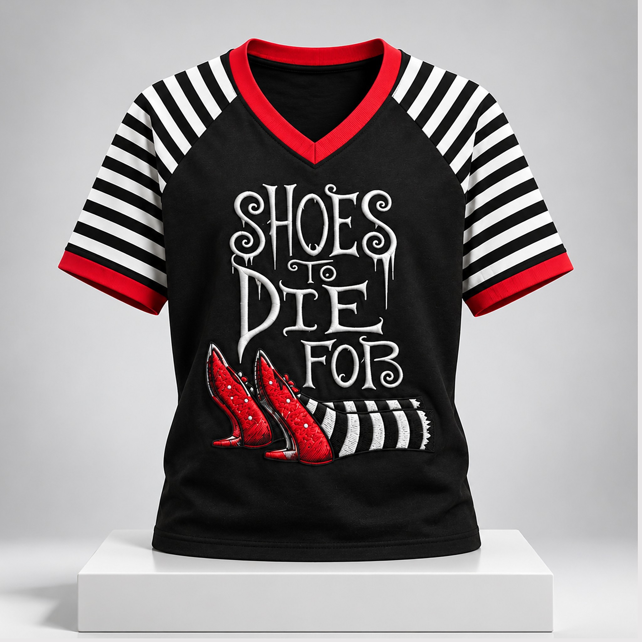 Shoes To Die Fob Halloween 2026 V Neck Shirt 1 Shoes To Die Fob Halloween 2026 V Neck Shirt 1 1